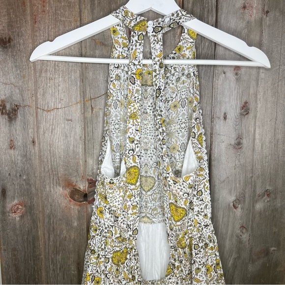 Abel the Label Anthropologie Paisley Floral Tiered Halter Mini Dress size Small - Picture 7 of 12